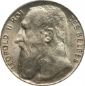 50 Centimes 1901, KM# 50, Belgium, Leopold II