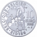10 Euro 2008, KM# 266, Belgium, Albert II, Europa Coin Programme, 100th Anniversary of the Blue Bird Play