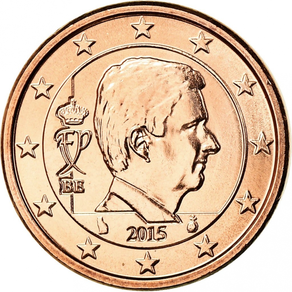 1 Euro Cent 2014-2021, KM# 331, Belgium, Philippe