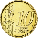 10 Euro Cent 2008, KM# 277, Belgium, Albert II