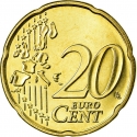 20 Euro Cent 1999-2006, KM# 228, Belgium, Albert II