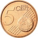 5 Euro Cent 2008, KM# 276, Belgium, Albert II