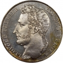 1/2 Franc 1833-1844, KM# 6, Belgium, Leopold I