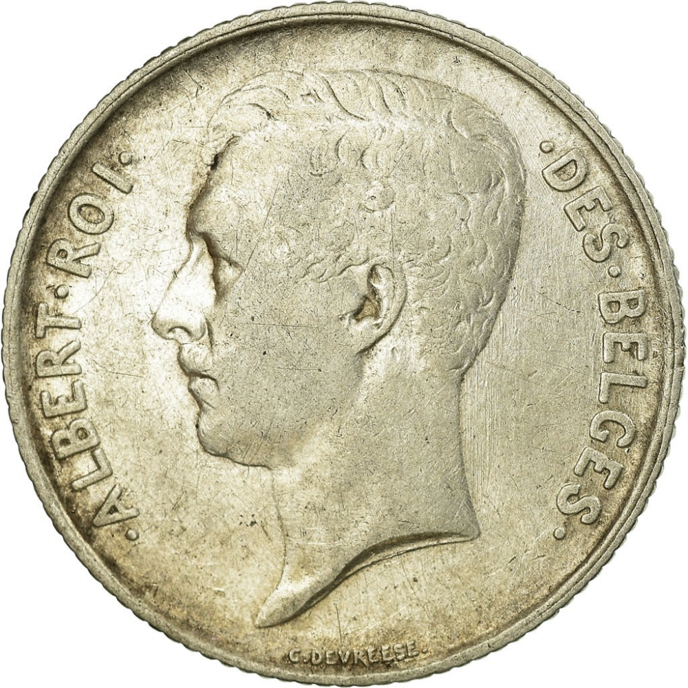 1 Franc 1910-1918, KM# 72, Belgium, Albert I