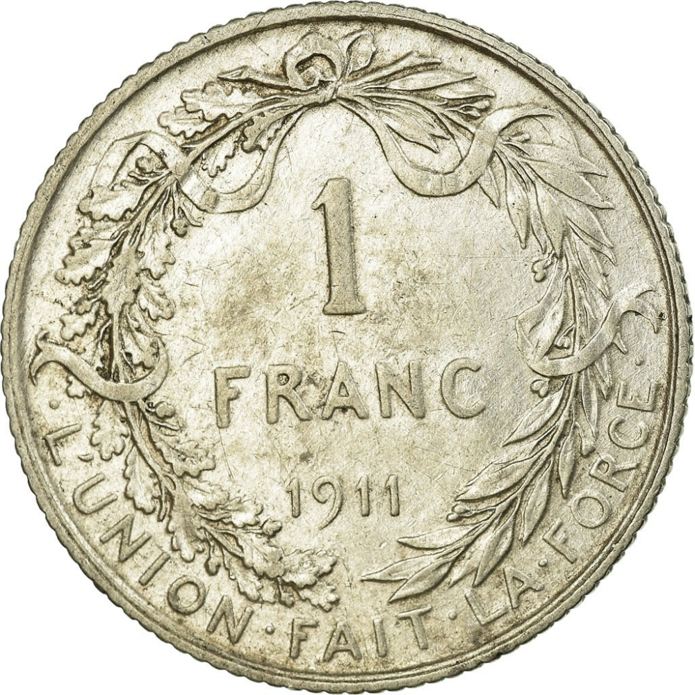 1 Franc 1910-1918, KM# 72, Belgium, Albert I