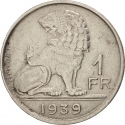 1 Franc 1939, KM# 119, Belgium, Leopold III