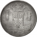 1 Franc 1942-1947, KM# 128, Belgium, Leopold III