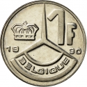 1 Franc 1989-1993, KM# 170, Belgium, Baudouin