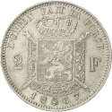 2 Francs 1866-1868, KM# 30, Belgium, Leopold II
