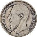 2 Francs 1887, KM# 31, Belgium, Leopold II