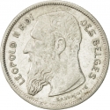 2 Francs 1904-1909, KM# 58, Belgium, Leopold II