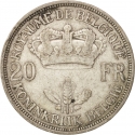 20 Francs 1934-1935, KM# 105, Belgium, Leopold III