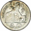20 Francs 1949-1955, KM# 140, Belgium, Baudouin