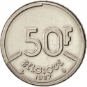 50 Francs 1987-1993, KM# 168, Belgium, Baudouin