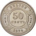 50 Cents 1974-2016, KM# 37, Belize, Elizabeth II