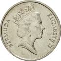 25 Cents 1986-1998, KM# 47, Bermuda, Elizabeth II