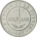 1 Boliviano 1987-2008, KM# 205, Bolivia