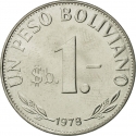 1 Peso Boliviano 1968-1980, KM# 192, Bolivia