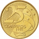 25 Centavos 1998-2022, KM# 650, Brazil