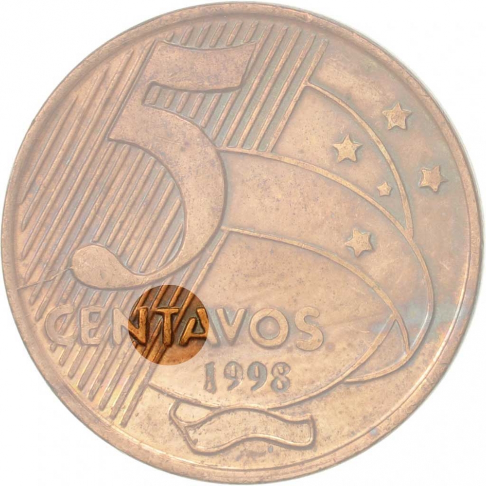 5 Centavos 1998-2021, KM# 648, Brazil, 