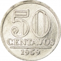50 Centavos 1957-1961, KM# 569, Brazil