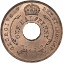 1/2 Penny 1912-1936, KM# 8, British West Africa, George V