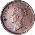 1/2 Penny 1840-1843, KM# 3, Nova Scotia, Victoria