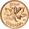 1 Cent 1980-1981, KM# 127, Canada, Elizabeth II