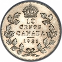 10 Cents 1920-1936, KM# 23a, Canada, George V