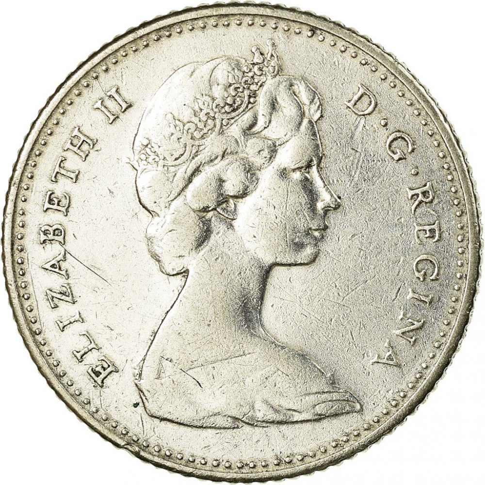 1967 Canada Confederation Silver Dime 10c Fish Elizabeth II KM# 67