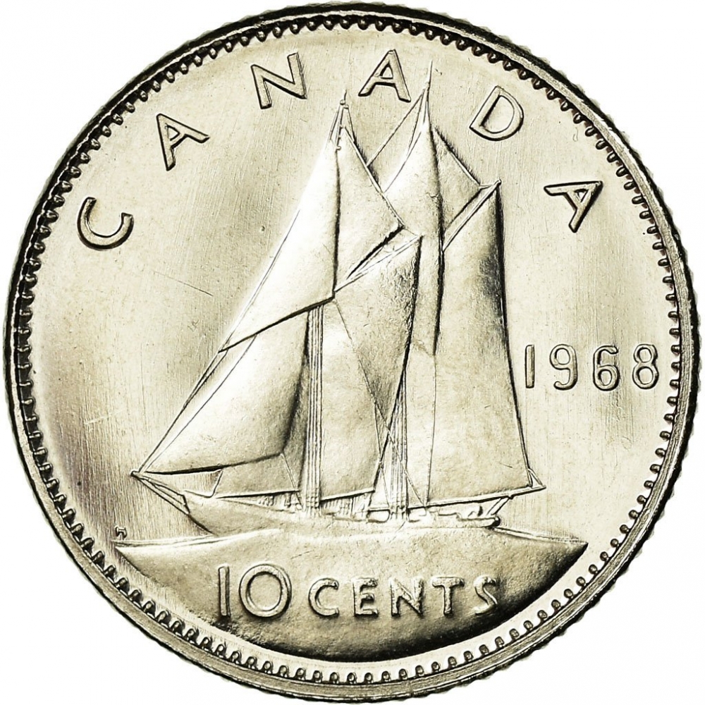 Graded ICCS MS-65 Details about   1968 Canada Silver 10 Cents 