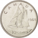 10 Cents 1968, KM# 72a, Canada, Elizabeth II