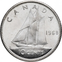 10 Cents 1968, KM# 72, Canada, Elizabeth II