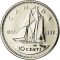 10 Cents 1992, KM# 206, Canada, Elizabeth II, 125th Anniversary of the Canadian Confederation