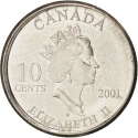10 Cents 2001, KM# 412, Canada, Elizabeth II, International Year of Volunteers
