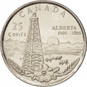 25 Cents 2005, KM# 530, Canada, Elizabeth II, 100th Anniversary of Alberta