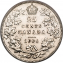 25 Cents 1902-1909, KM# 11, Canada, Edward VII