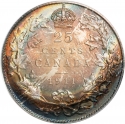 25 Cents 1911, KM# 18, Canada, George V