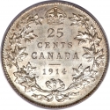 25 Cents 1912-1919, KM# 24, Canada, George V