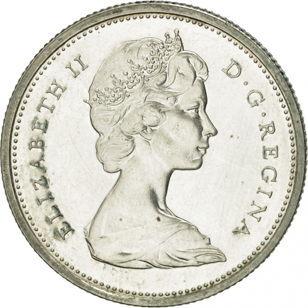 25 Cents 1967, KM# 68, Canada, Elizabeth II, 100th Anniversary of the Canadian Confederation