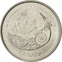 25 Cents 2000, KM# 381, Canada, Elizabeth II, Third Millennium, Achievement, The Power to Excel