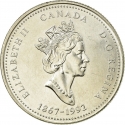 25 Cents 1992, KM# 221, Canada, Elizabeth II, 125th Anniversary of the Canadian Confederation, Alberta