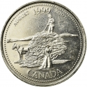 25 Cents 1999, KM# 349, Canada, Elizabeth II, Third Millennium, August, The Pioneer Spirit