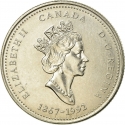 25 Cents 1992, KM# 232, Canada, Elizabeth II, 125th Anniversary of the Canadian Confederation, British Columbia