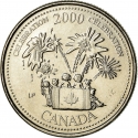 25 Cents 2000, KM# 383, Canada, Elizabeth II, Third Millennium, Celebration, Celebrating our Future