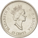 25 Cents 2000, KM# 376, Canada, Elizabeth II, Third Millennium, Community, Canada in the World