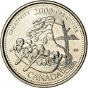 25 Cents 2000, KM# 379, Canada, Elizabeth II, Third Millennium, Creativity, Expression for all Time