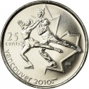 25 Cents 2008, KM# 766, Canada, Elizabeth II, Vancouver 2010 Winter Olympics, Figure Skating