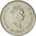 25 Cents 2000, KM# 373, Canada, Elizabeth II, Third Millennium, Health, Quest for a Cure