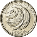 25 Cents 2000, KM# 380, Canada, Elizabeth II, Third Millennium, Ingenuity, Building for Tomorrow